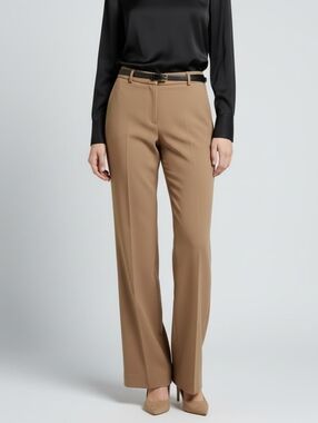 Classic Tailored Wide-Leg Pants in Camel Made In Canada Size 8 Louben